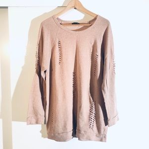 Distressed oversized sweatshirt